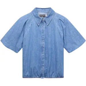 Mint Velvet Indigo Denim Puff Sleeve Shirt